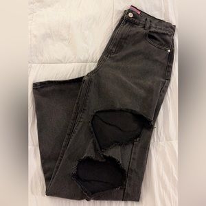 edikted high-key ripped wide jeans
